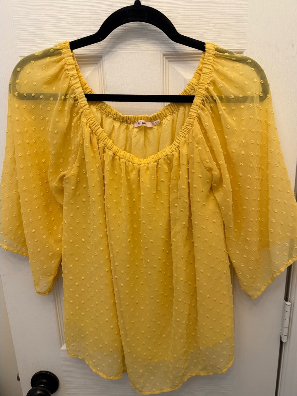 Mi Mia Sunflower Swiss Dot Peasant Top